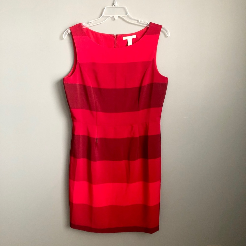 Banana Republic Red Striped Sheath Dress NWT